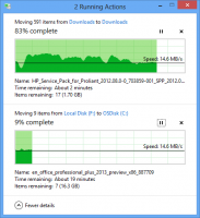 Windows 8.1: Selalu tampilkan lebih banyak detail dalam dialog penyalinan File Explorer
