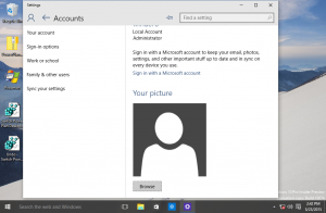 A Windows 10 build 10122 új felhasználói fiókképet kapott