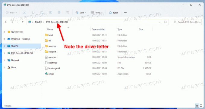 Črka namestitvenega diska za Windows 11