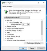 Toiteplaani täpsemate sätete avamine otse opsüsteemis Windows 10