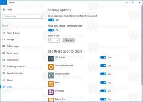 Alkalmazások eltávolítása a Megosztás ablaktábláról a Windows 10 rendszerben