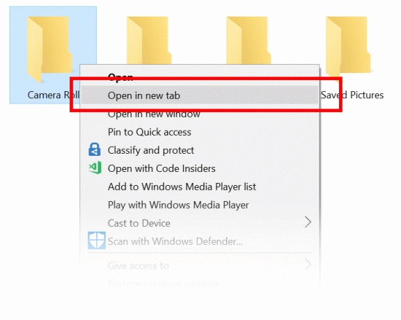 Postavlja kontekstni izbornik Open Tab File Explorer