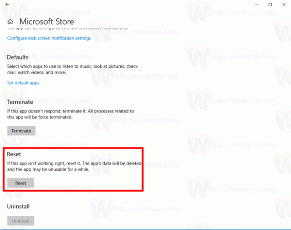 Ripristino di Microsoft Store in Windows 10