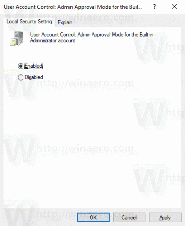 Windows 10 Schakel UAC in voor ingebouwde beheerder 2