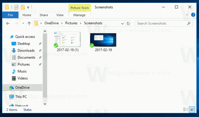 Windows 10 में OneDrive में सहेजे गए स्क्रीनशॉट