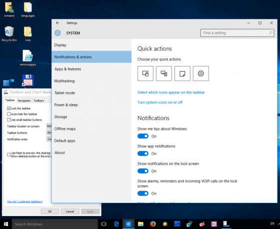 يقوم Windows 10 بتخصيص علبة الإشعارات