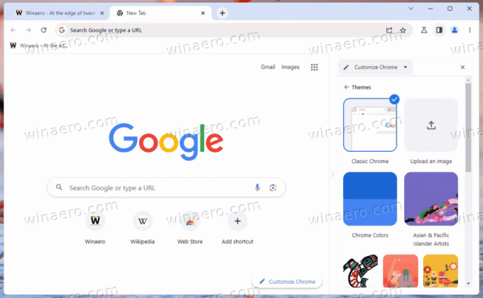 Google Chromeのサイドバーテー​​マ