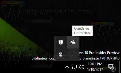 OneDrive უჯრის ხატულა