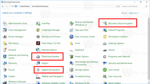 Windows 10 Kontrollpanel Före