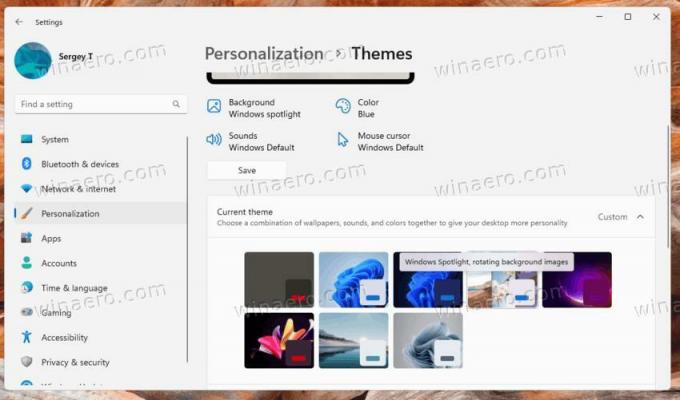 „Windows 11“ personalizavimo „Spotlight“ tema