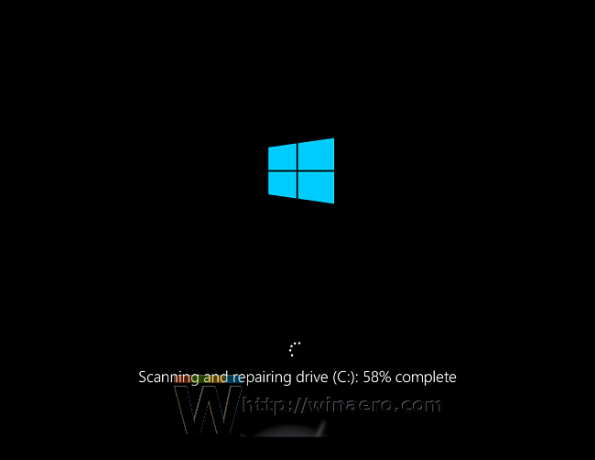 Windows10スキップディスクチェックブート実行中