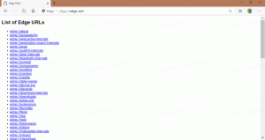 Microsoft Edge में आंतरिक पृष्ठ URL की सूची