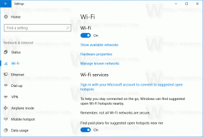 Opprett snarvei for Wi-Fi-innstillinger i Windows 10