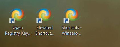 Iconos de acceso directo de Winaero Tweaker