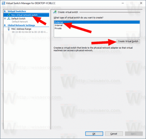 Windows 10 Hyper V Creați un nou comutator virtual 2