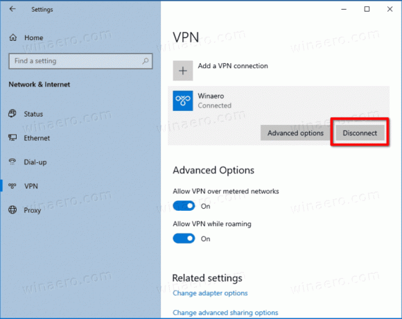 Koble fra VPN i Windows 10