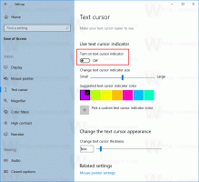 Zapněte nebo vypněte indikátor textového kurzoru ve Windows 10