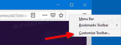 Firefox Customize Toolbar
