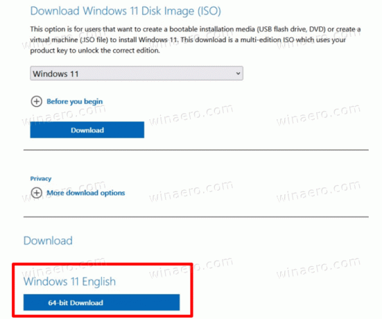 Descarga directa de archivos ISO de Windows 11 
