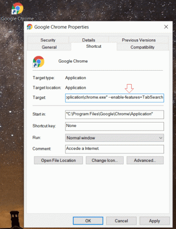 Google Chrome Ενεργοποίηση TabSearch