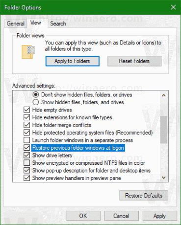 Windows 10 שחזר תיקיה קודמת Windows