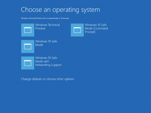 options du menu de démarrage en mode sans échec de Windows 10