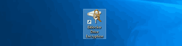 デスクトップ上のBitlockerドライブ暗号化ショートカット 