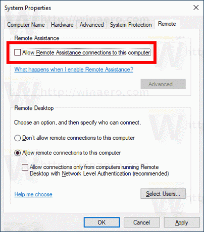 Windows 10 Вимкнути віддалену допомогу