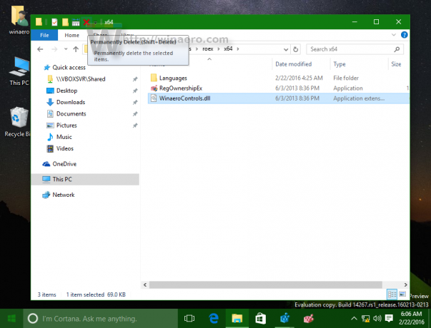 Windows 10 permanent slette lagt til