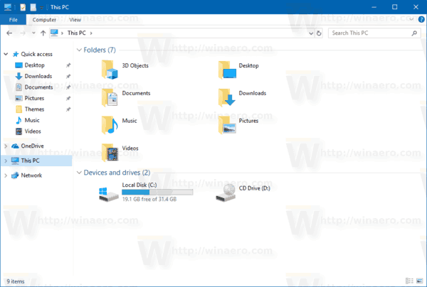 Nascondi unità in questo PC in Windows 10