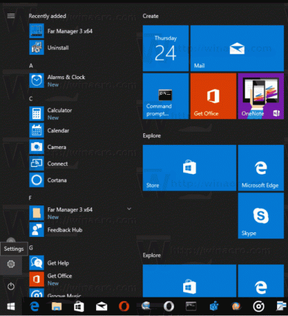 Відкрийте програму Налаштування в Windows 10