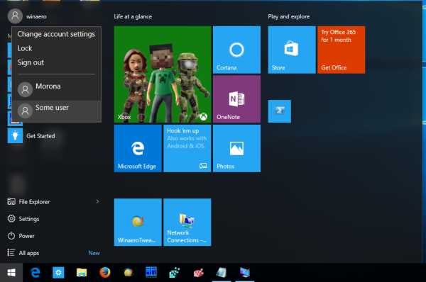 Windows 10 vahetab kiiresti kasutajakontot