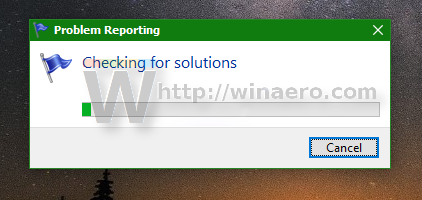 O Windows 10 verifica as soluções disponíveis