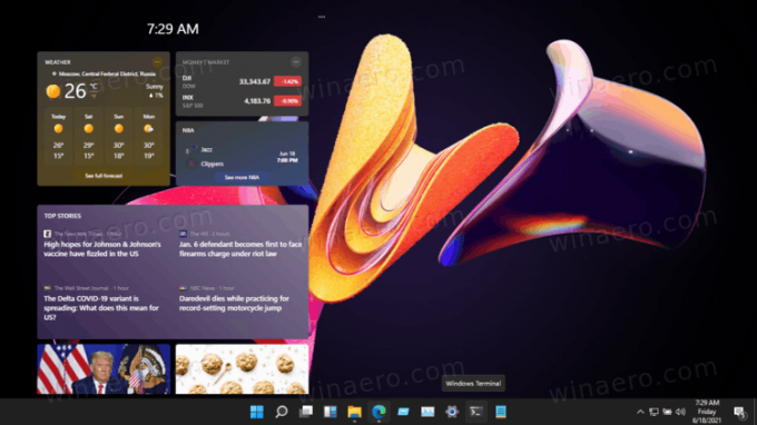 Windows 11 Widgets im dunklen Desktop-Design