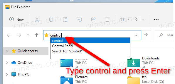 Configuratiescherm openen vanuit Verkenner