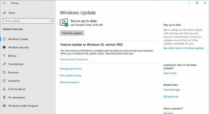 Obvestilo o posodobitvi sistema Windows 10 o prenosu in namestitvi