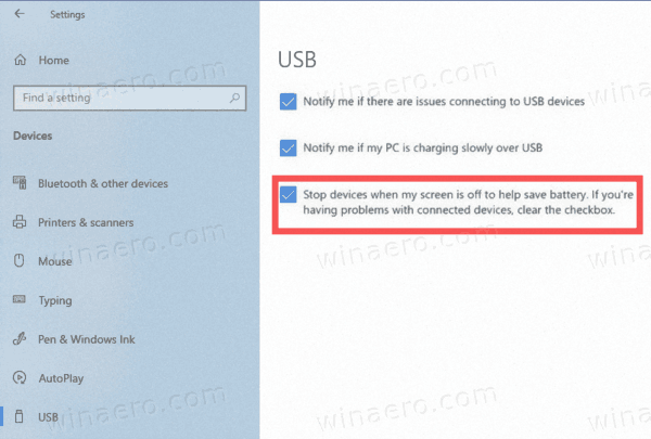 Windows 10 USB-stoppenheter