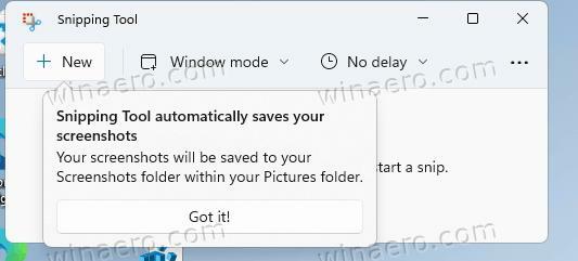 Instrumentul de tăiere Windows 11 cu salvare automată a capturii de ecran