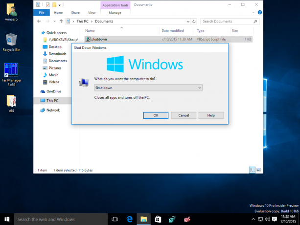 Windows 10 클래식 종료 대화 상자