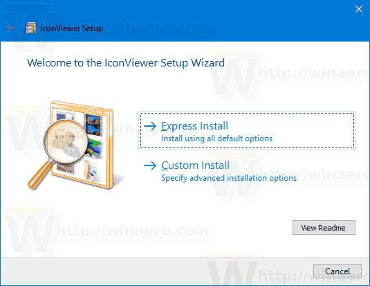 IconViewer ინსტალაცია Windows 10-ში