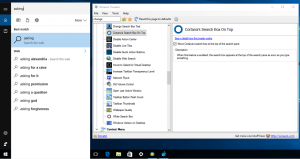 Ota Cortana-hakukenttä käyttöön ylhäällä Windows 10:ssä