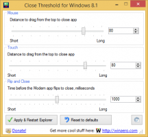 Sluit de drempel voor Windows 8.1