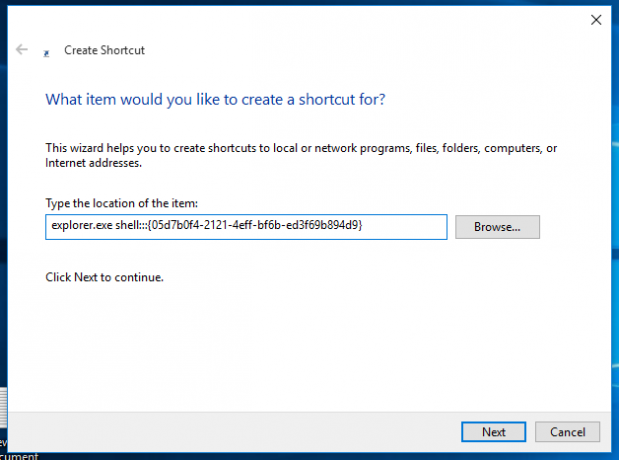 Cíl zástupce pro ikony na hlavním panelu systému Windows 10