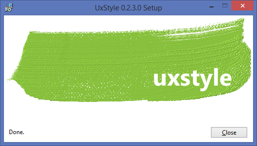 Pengaturan UxStyle 0.2.3.0 selesai