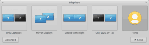 Xfce4 megjelenítési profilok