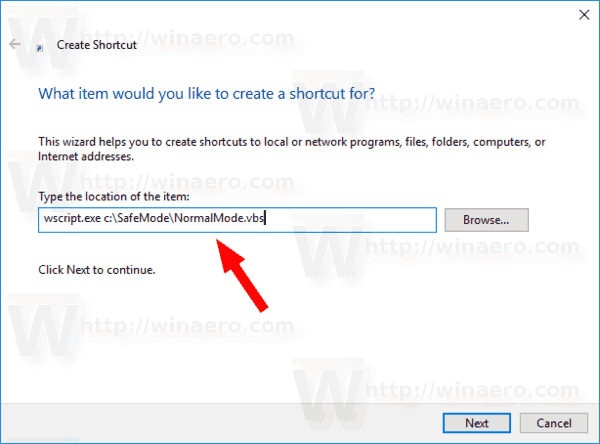 Windows 10 Creați o comandă rapidă pentru modul normal