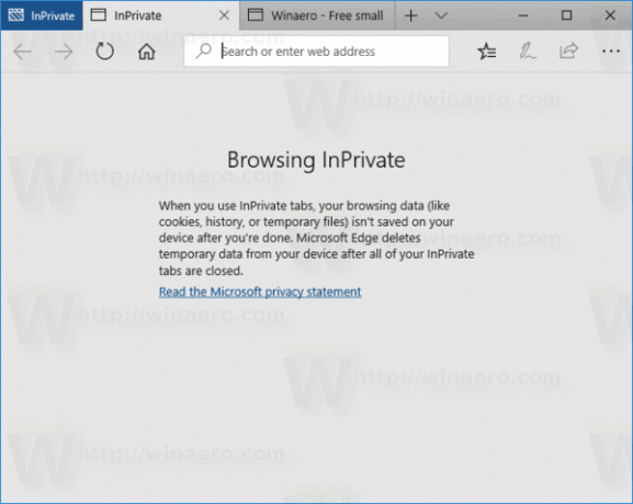 Edge executando Windows 10 privado