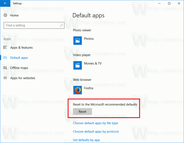 Windows 10 сбросить приложения по умолчанию