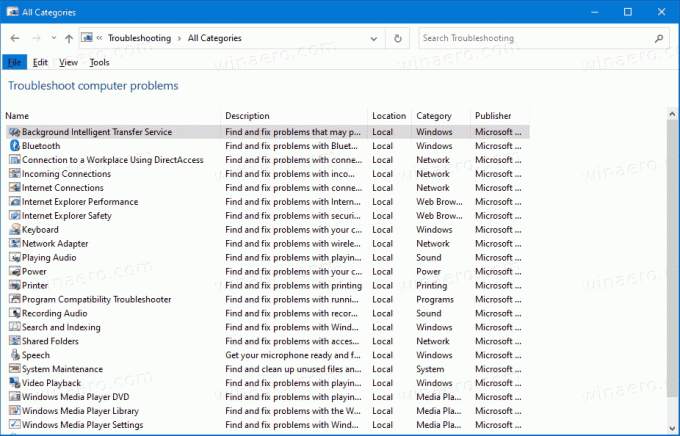 Windows 10 პრობლემების აღმოფხვრა საკონტროლო პანელში