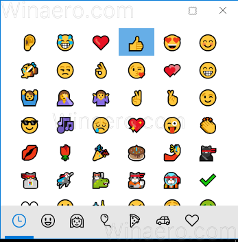 Windows 10 avage emotikonide paneel 